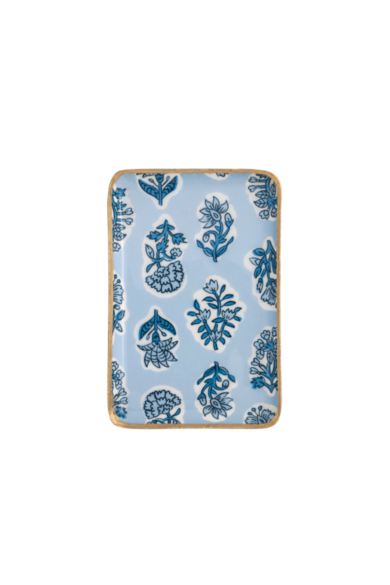 Block Print Blue Trinket Tray