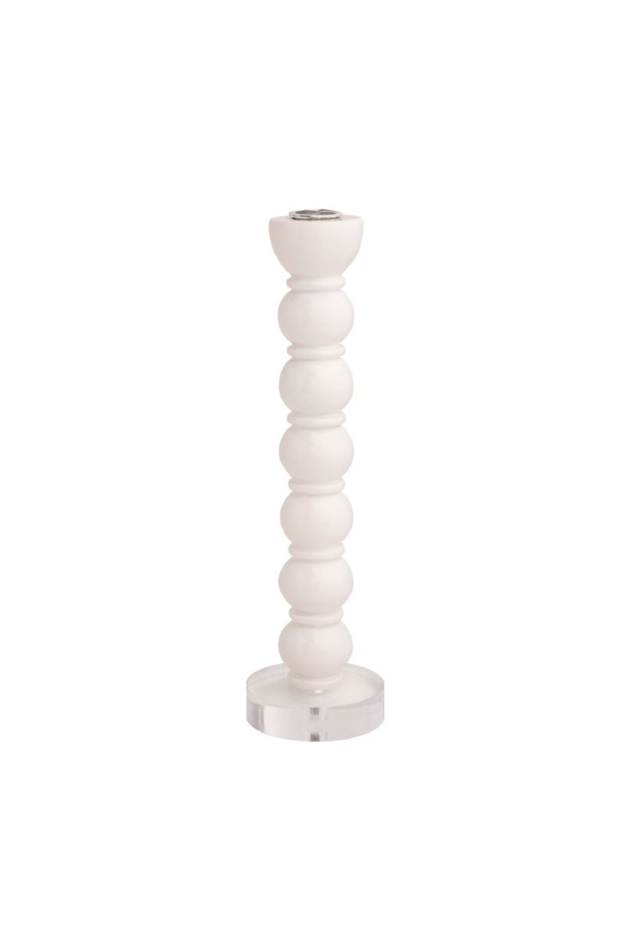 Large White Bauble Taper Holder