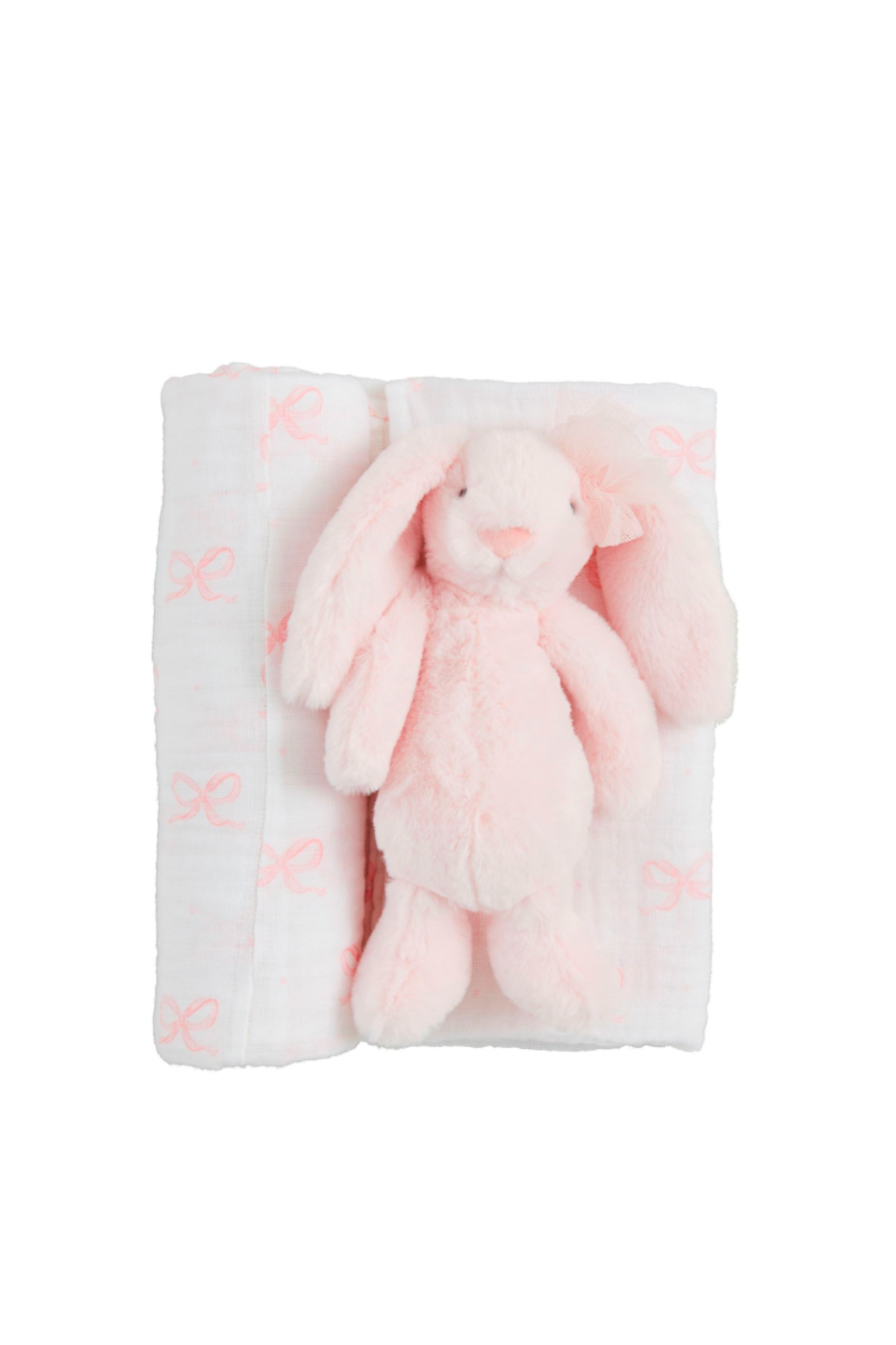 Bow Bunny Swaddle And Rattle