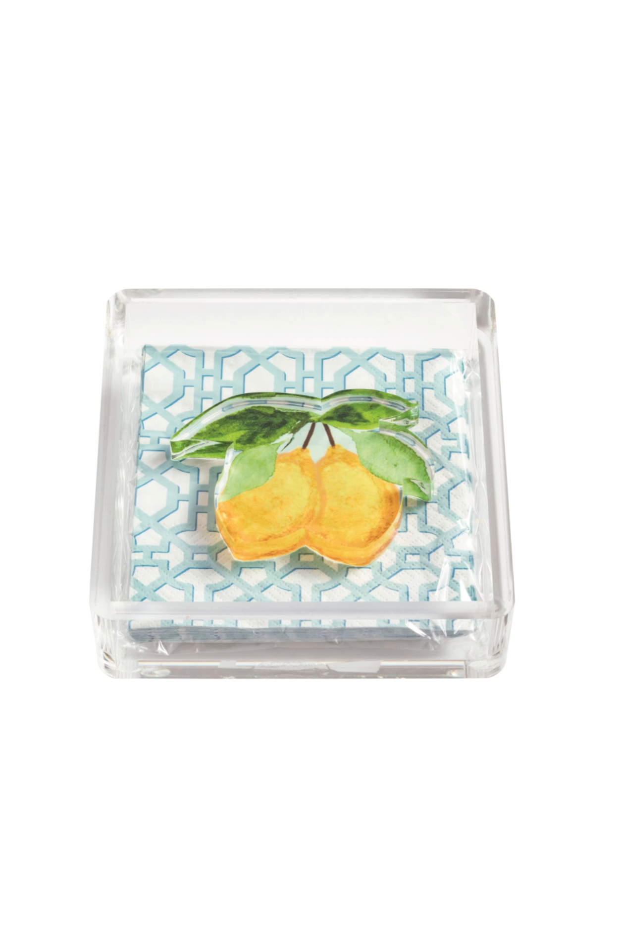 Lemon Garden Napkin & Caddy Set