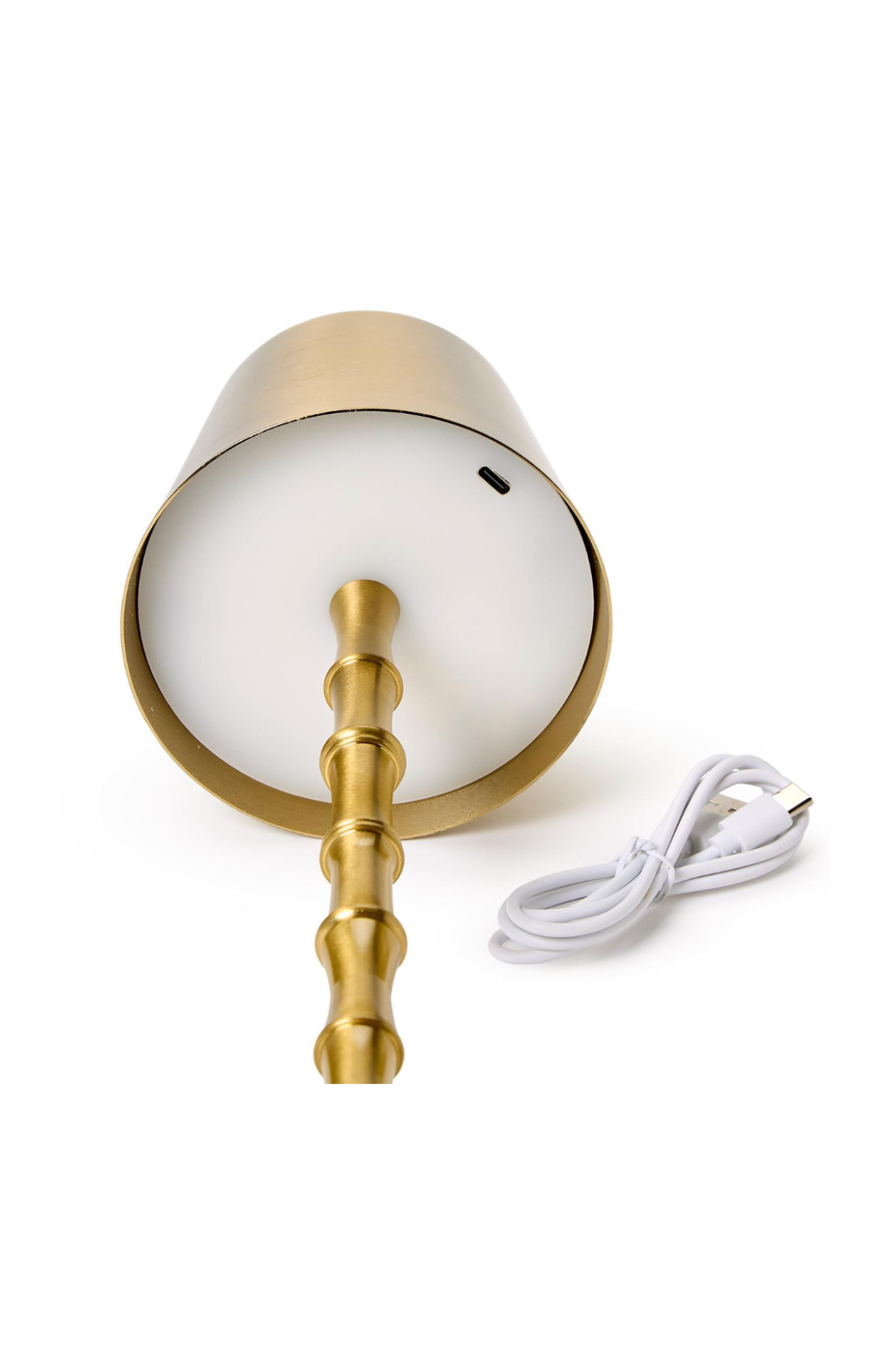LED Portable Cordless Gold Bamboo Lamp