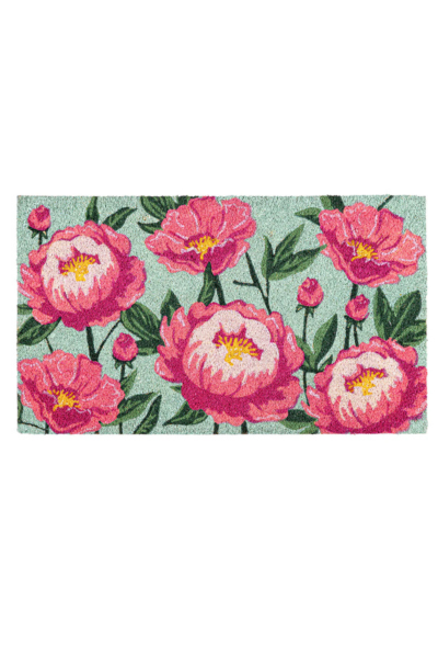 Vibrant Peonies Coir Mat