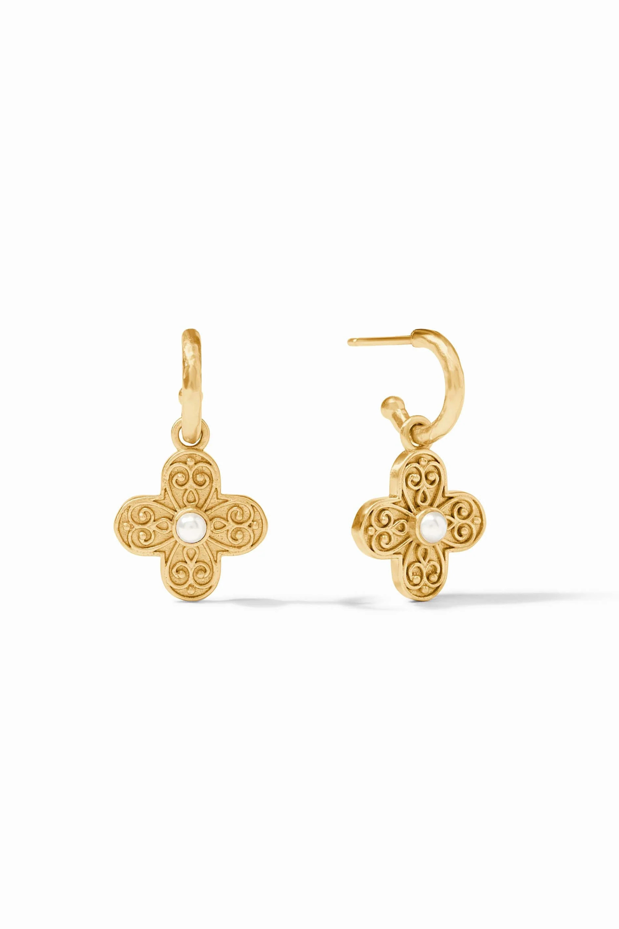 Malta Corinth Hoop & Charm Earring - Pearl