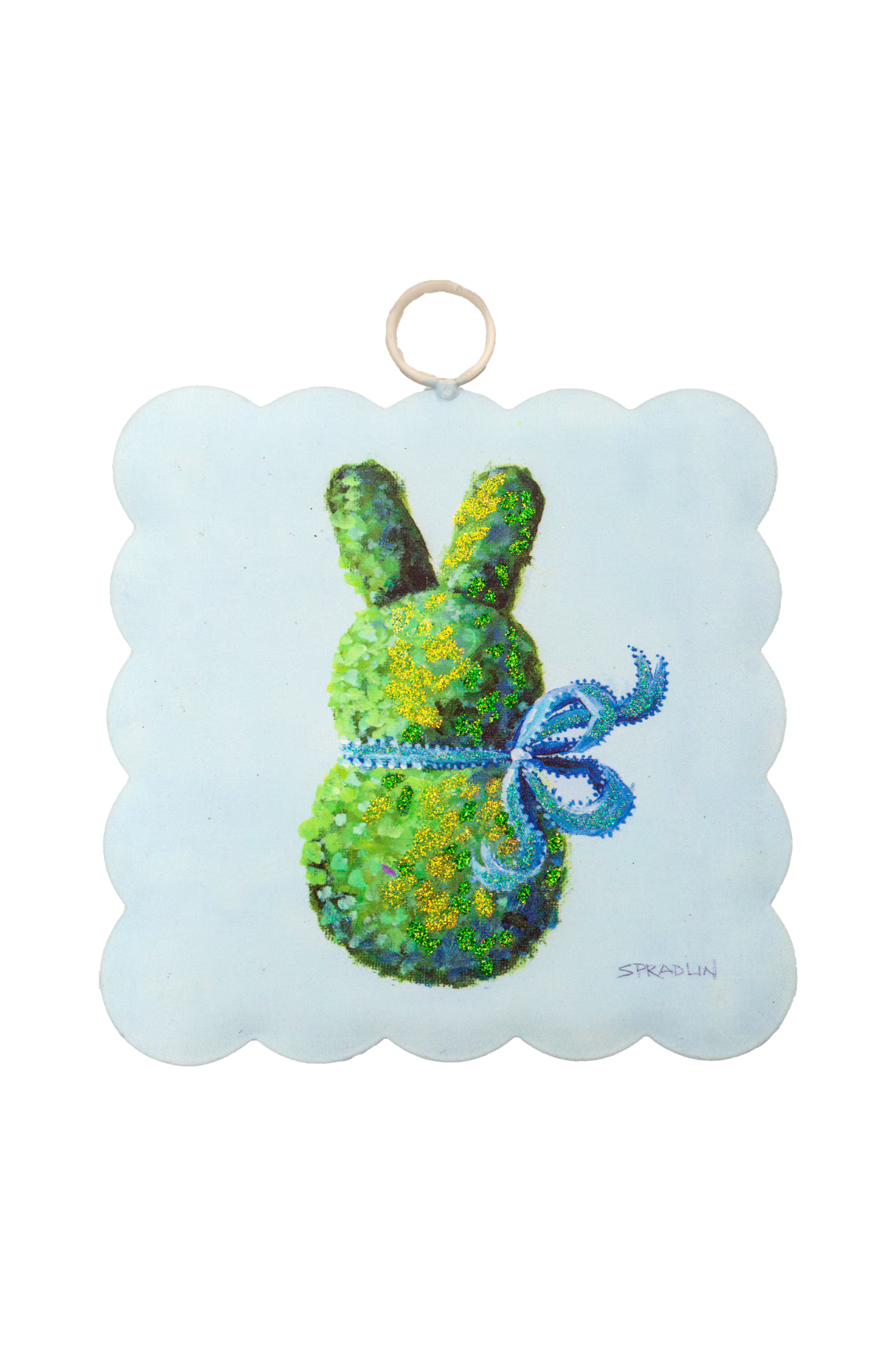 Mini Gallery Scallop Blue Boxwood Bunny