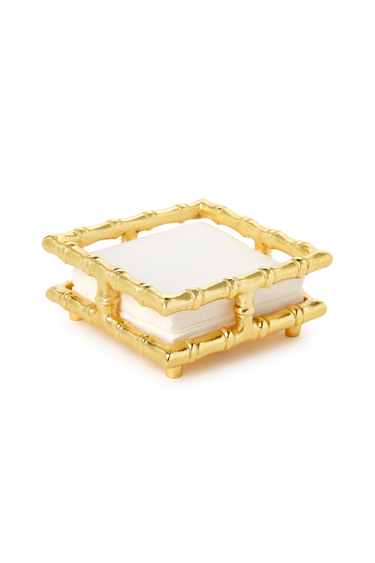 Gold Bamboo Cocktail Napkin Holder
