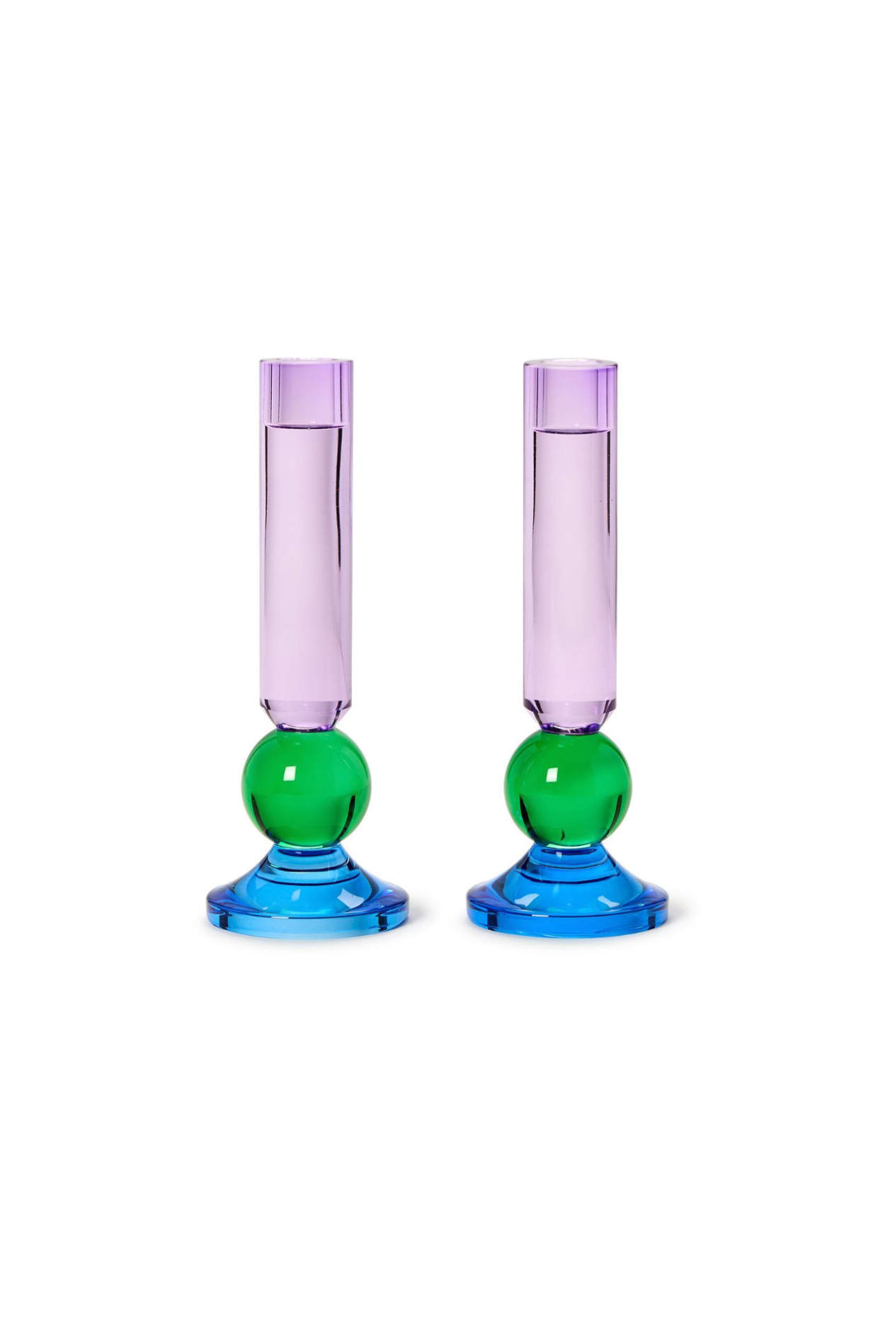Glass Taper Candlestick Candleholders