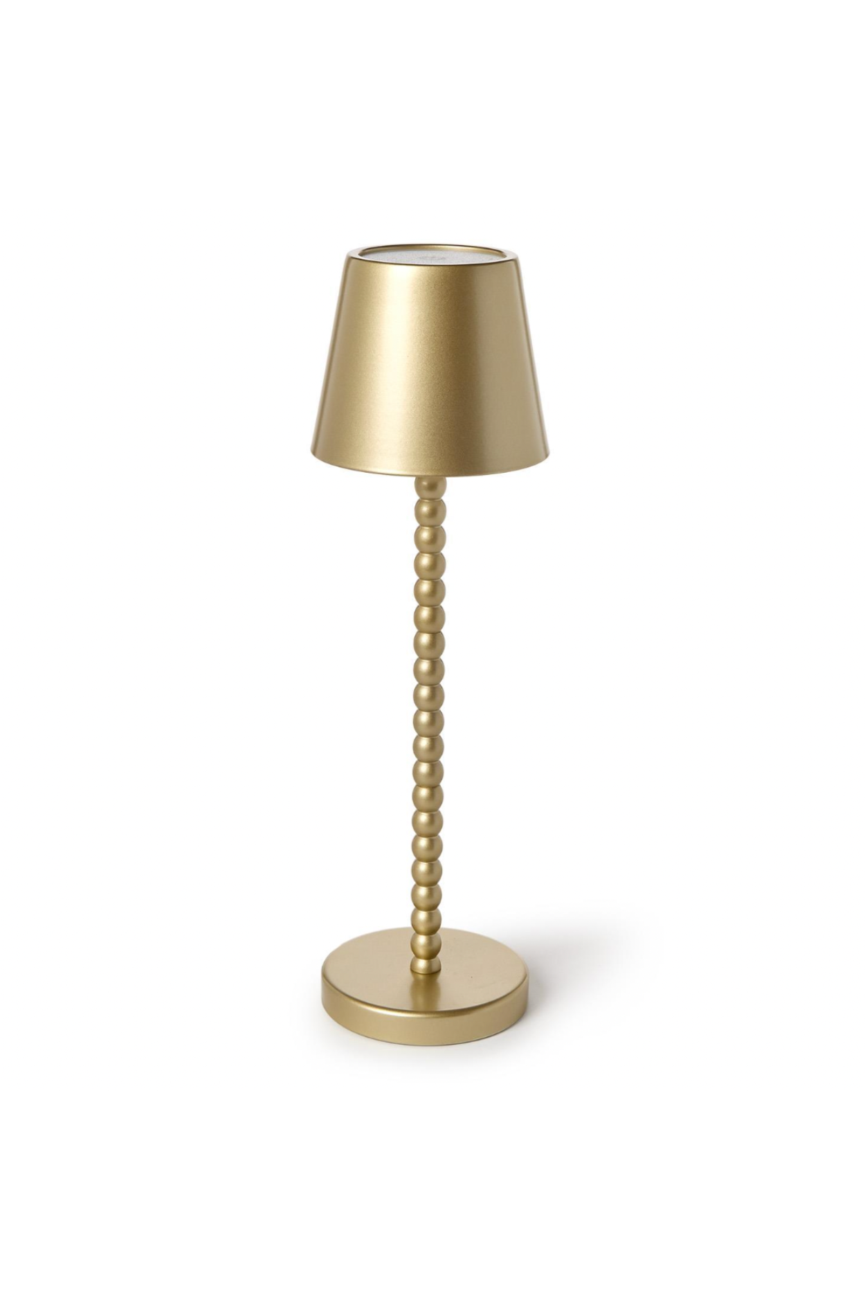 LED Cordless Gold Beaded Pole Table Lamp
