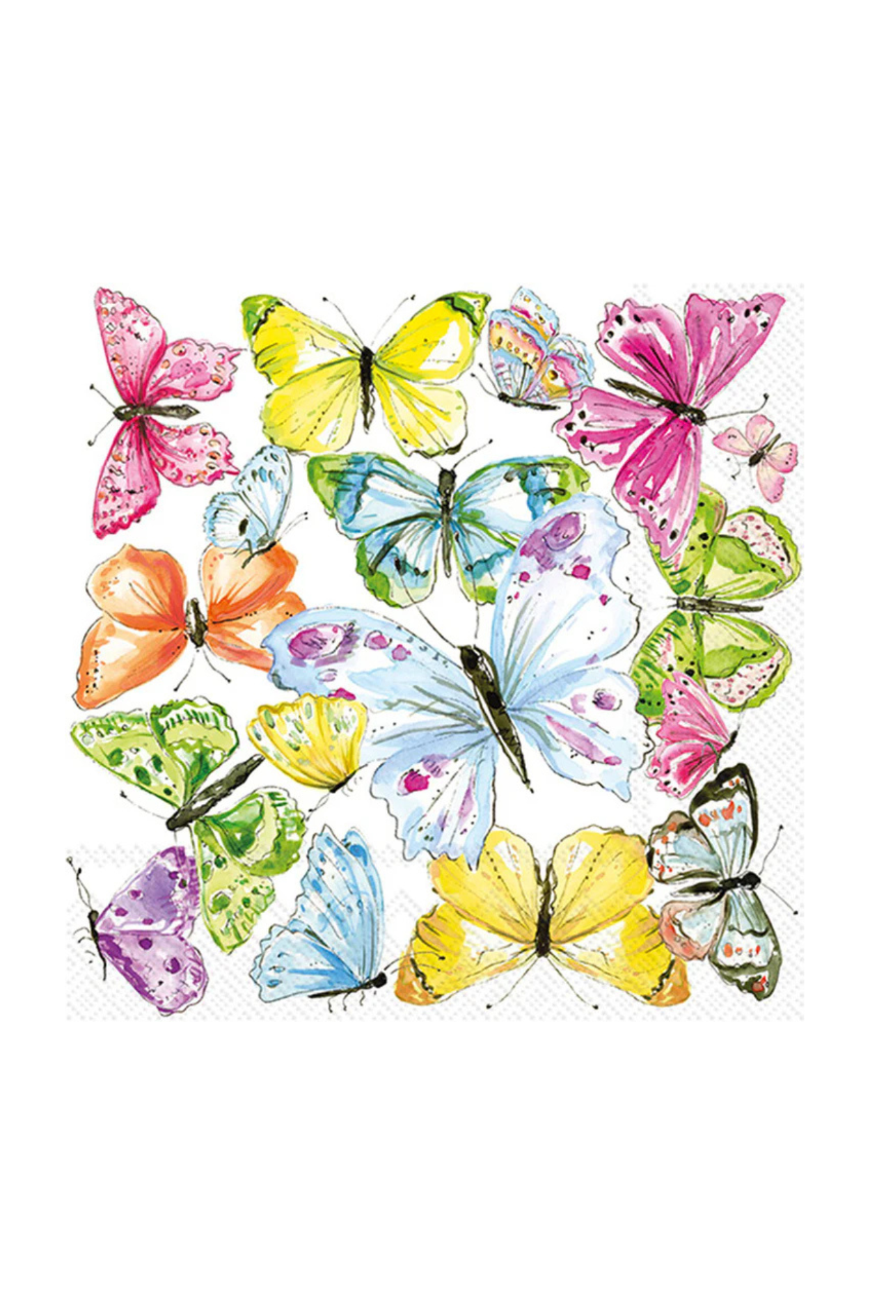 Multicolor Butterfly Cocktail Napkins