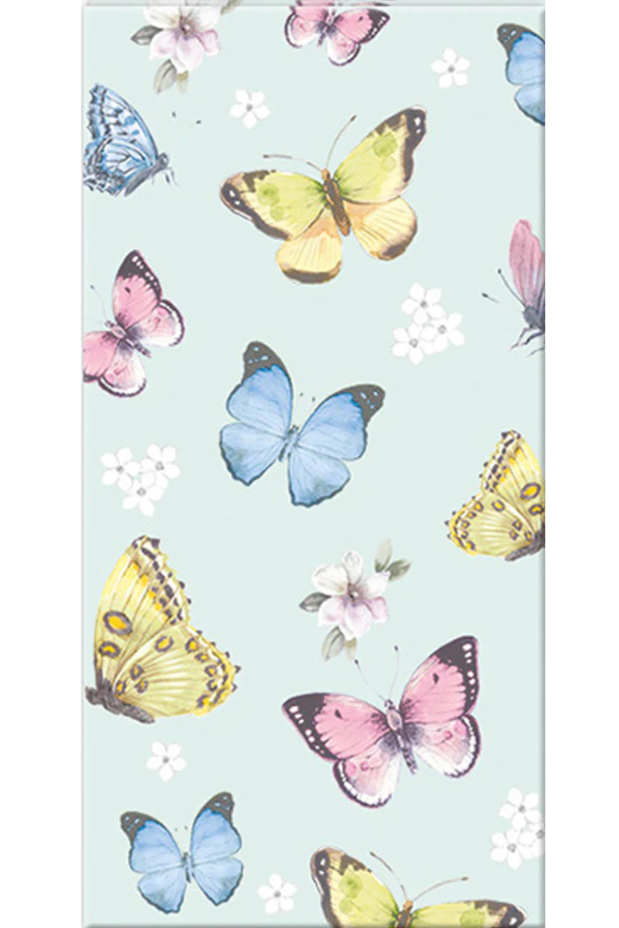 Romantic Butterflies Light Blue Pocket Tissues