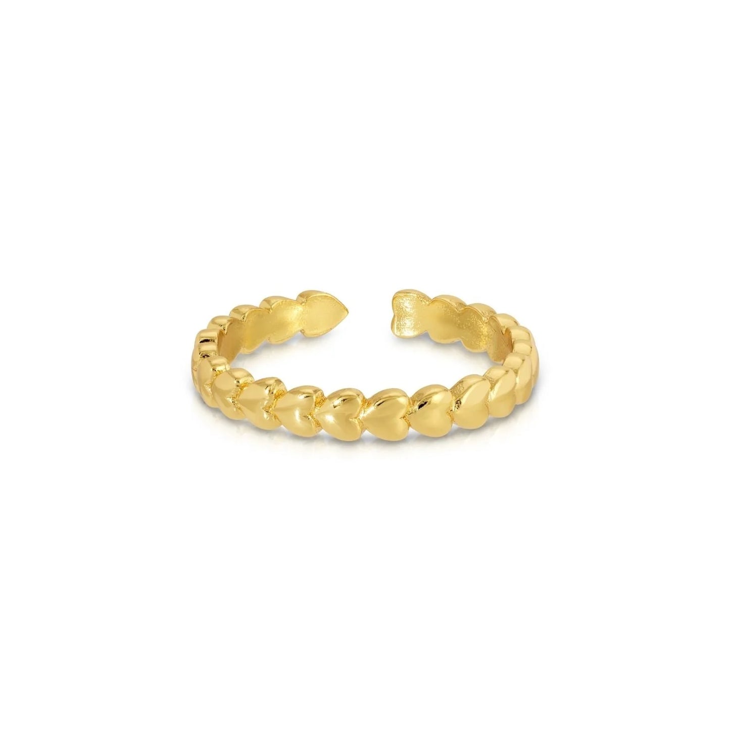Delicate Row Of Hearts - Gold