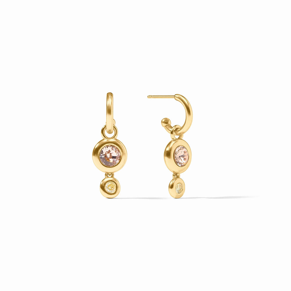 Rainbow Duo Hoop & Charm Earring - Champagne Radiance - OS