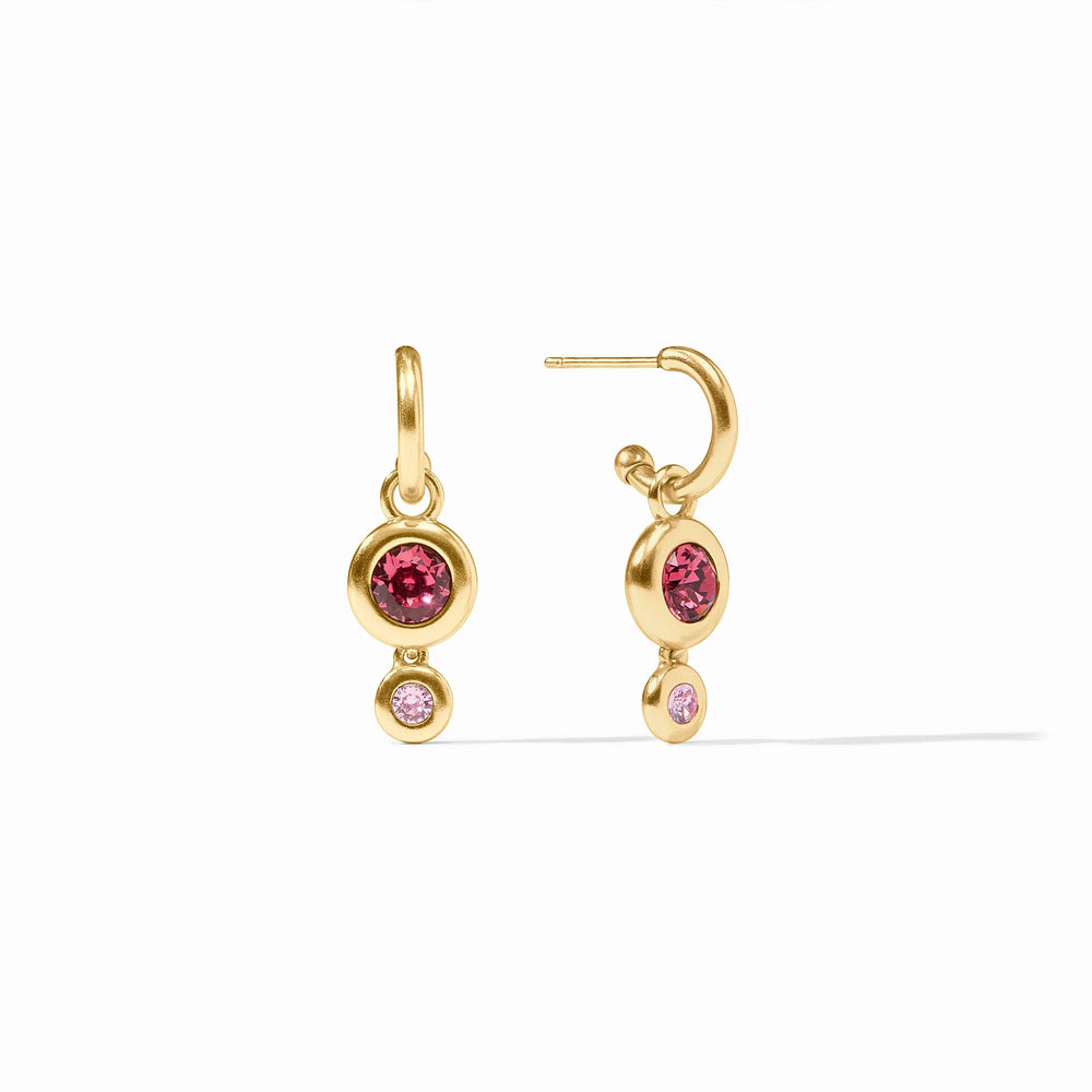Rainbow Duo Hoop & Charm Earring - Pink Dawn - OS