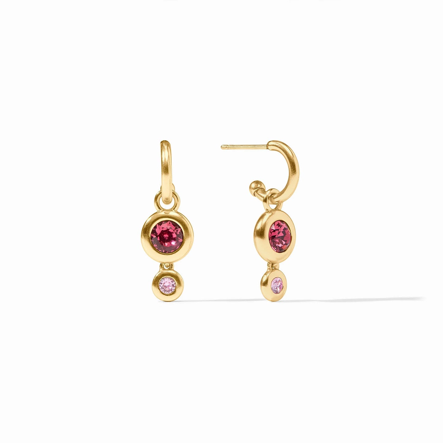 Rainbow Duo Hoop & Charm Earring - Pink Dawn - OS