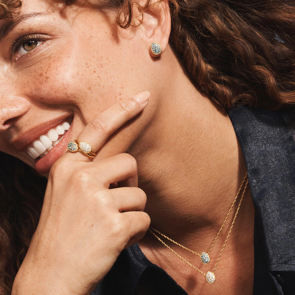 Pave Teardrop Stacking Ring