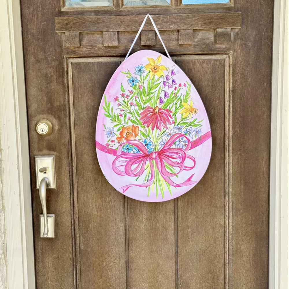 Beck's Floral Easter Egg Door Hanger