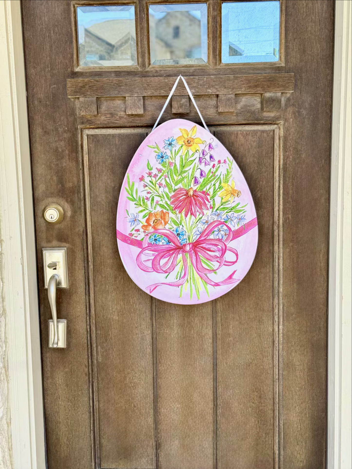 Beck's Floral Easter Egg Door Hanger