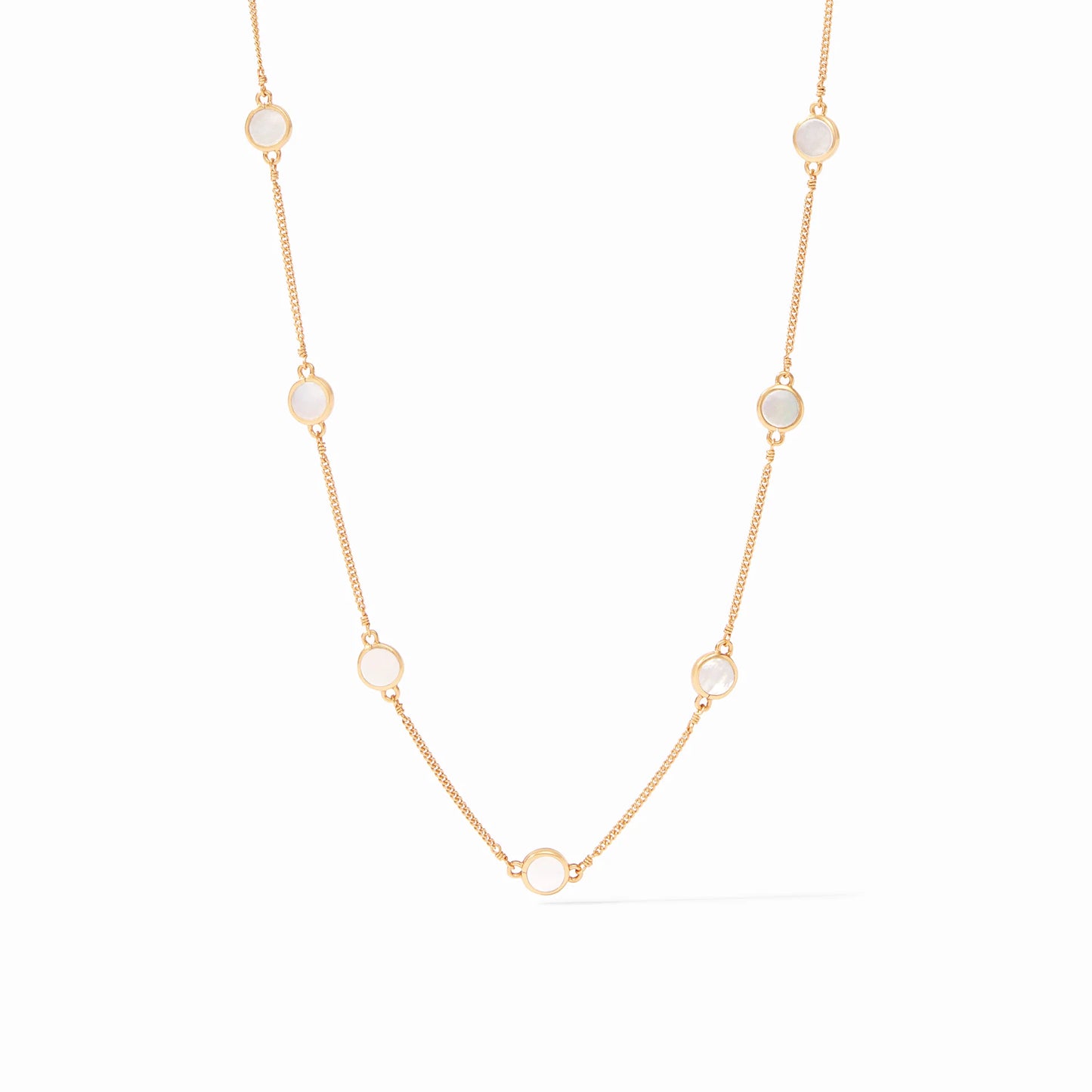 Valencia Delicate Station Necklace - Gold/Pearl