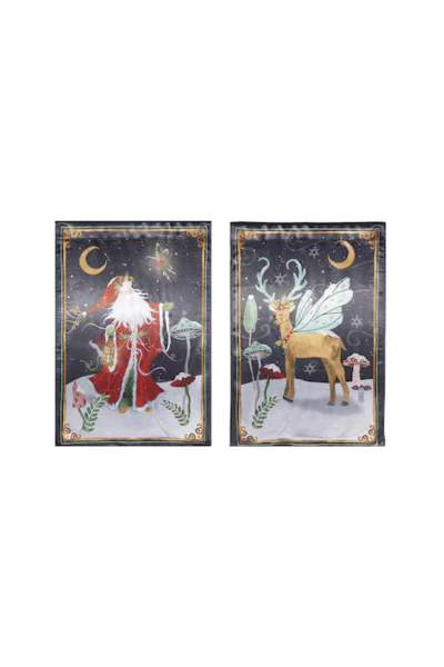 Santas Forest Of Wonder Reversible Lustre Garden Flag