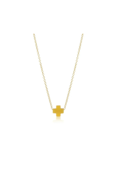 16" Signature Cross Necklace- Canary