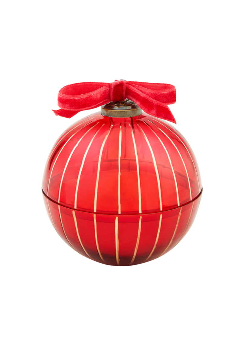 Red Glass Ornament Candle