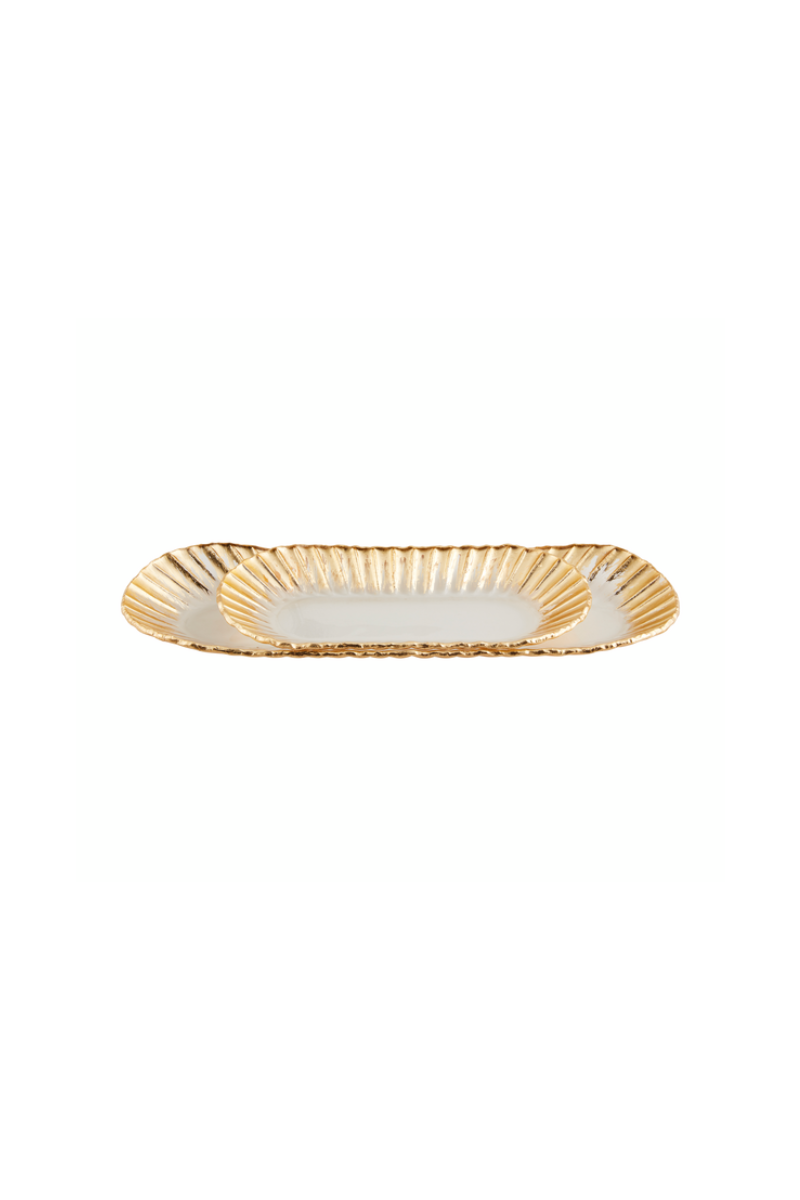 Gold Edge Tray Set