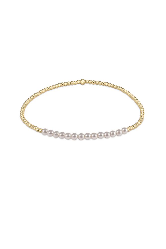 Gold Bliss 2MM Bead Bracelet Pearl