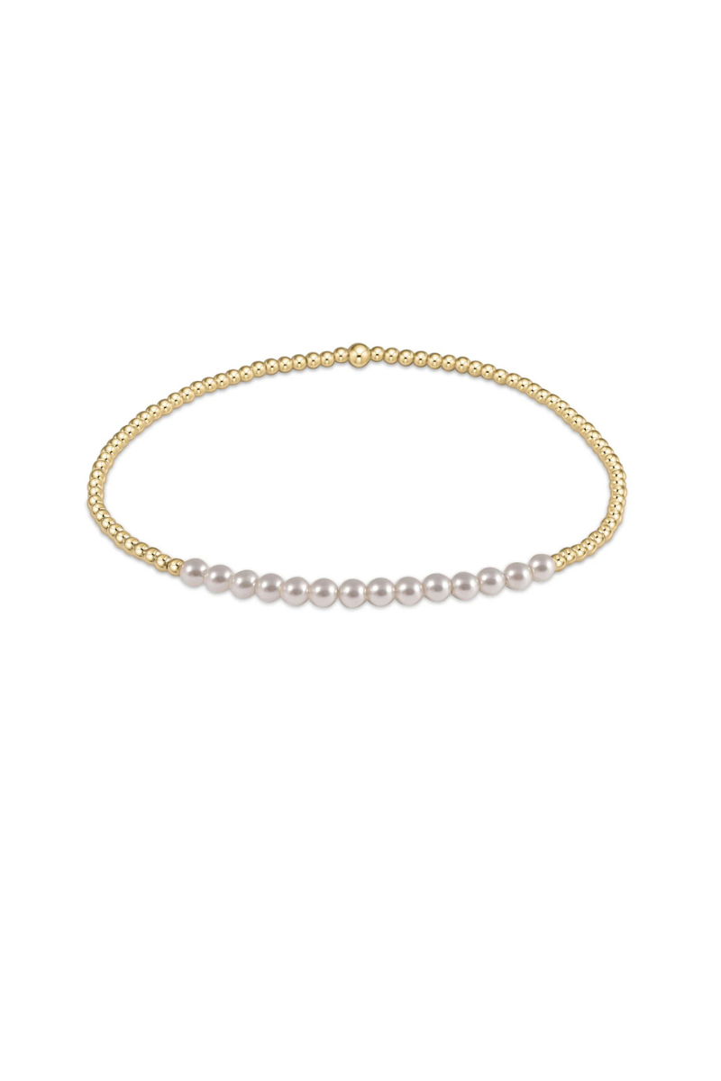 Gold Bliss 2MM Bead Bracelet Pearl