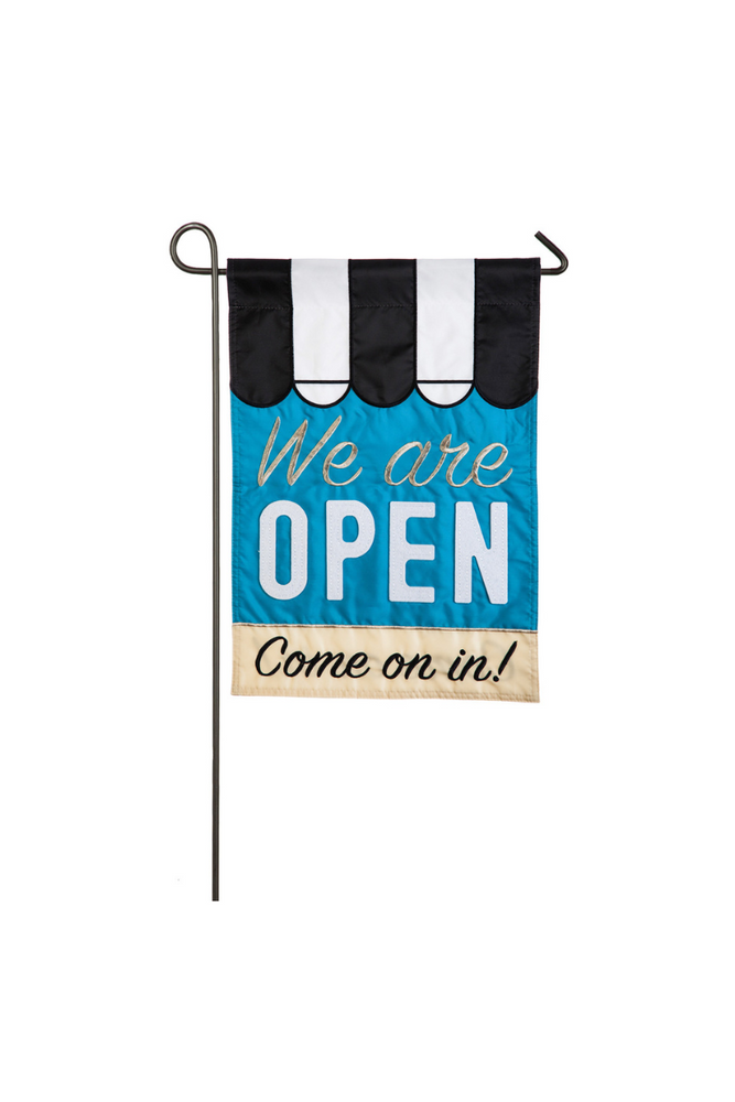 We Are Open Garden Flag