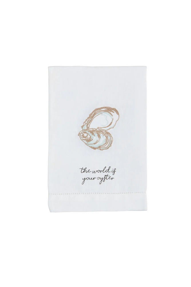 Oyster Embroidered Towels