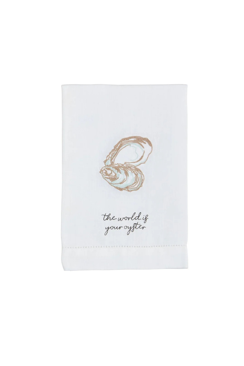 Oyster Embroidered Towels