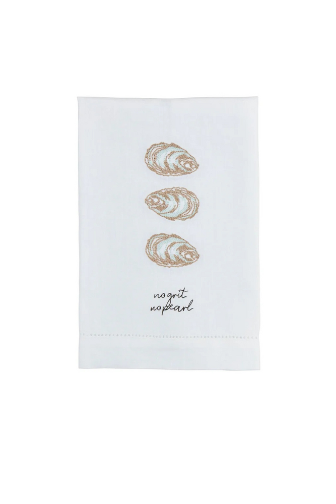 Oyster Embroidered Towels