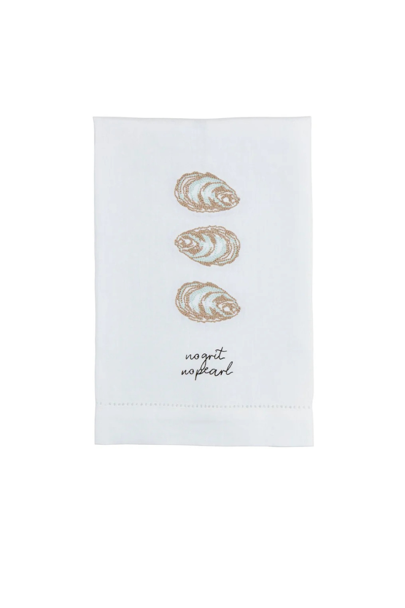 Oyster Embroidered Towels