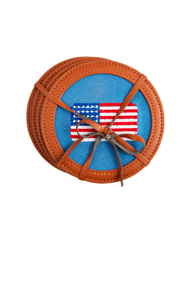 American Flag Coaster Set