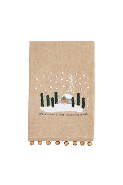 Jingle Bell White Christmas Tea Towels