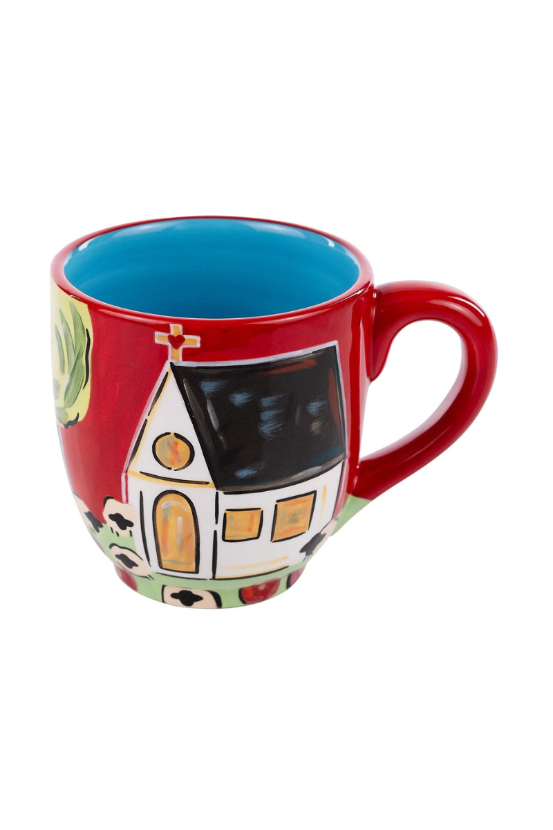 Red Church Mug