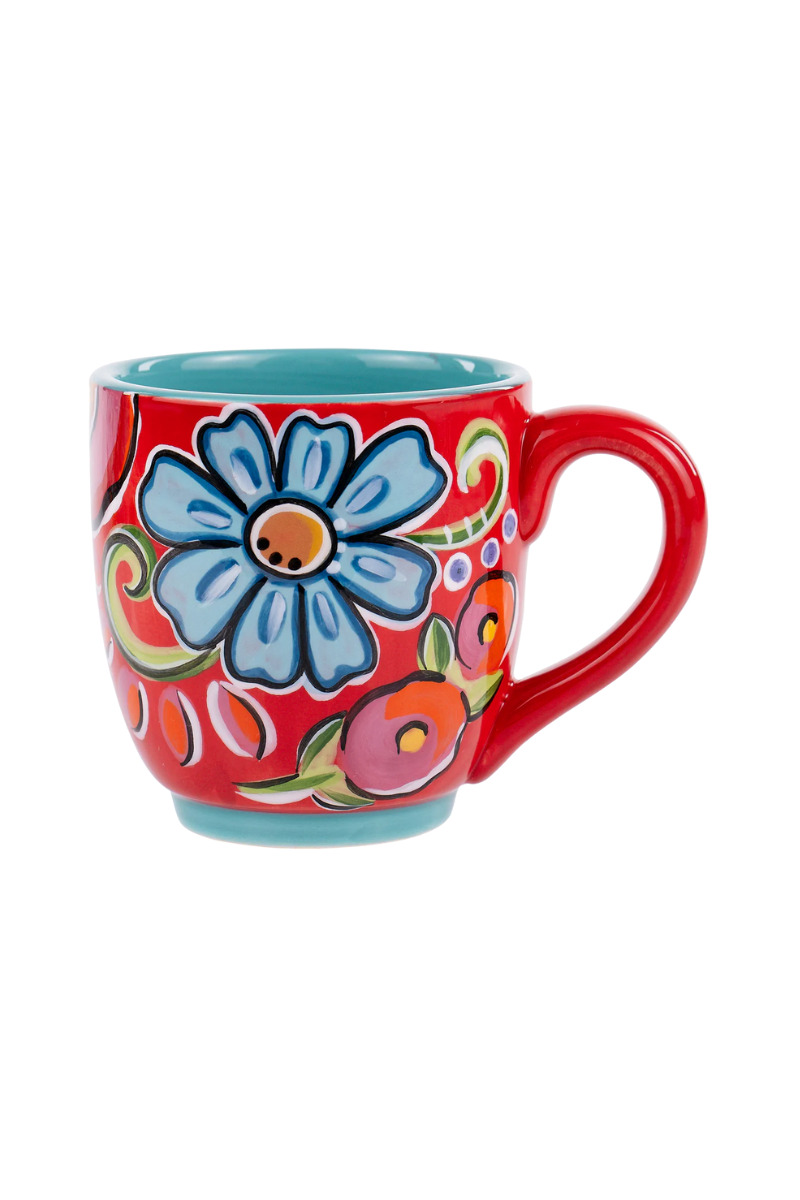 Red Floral Mug