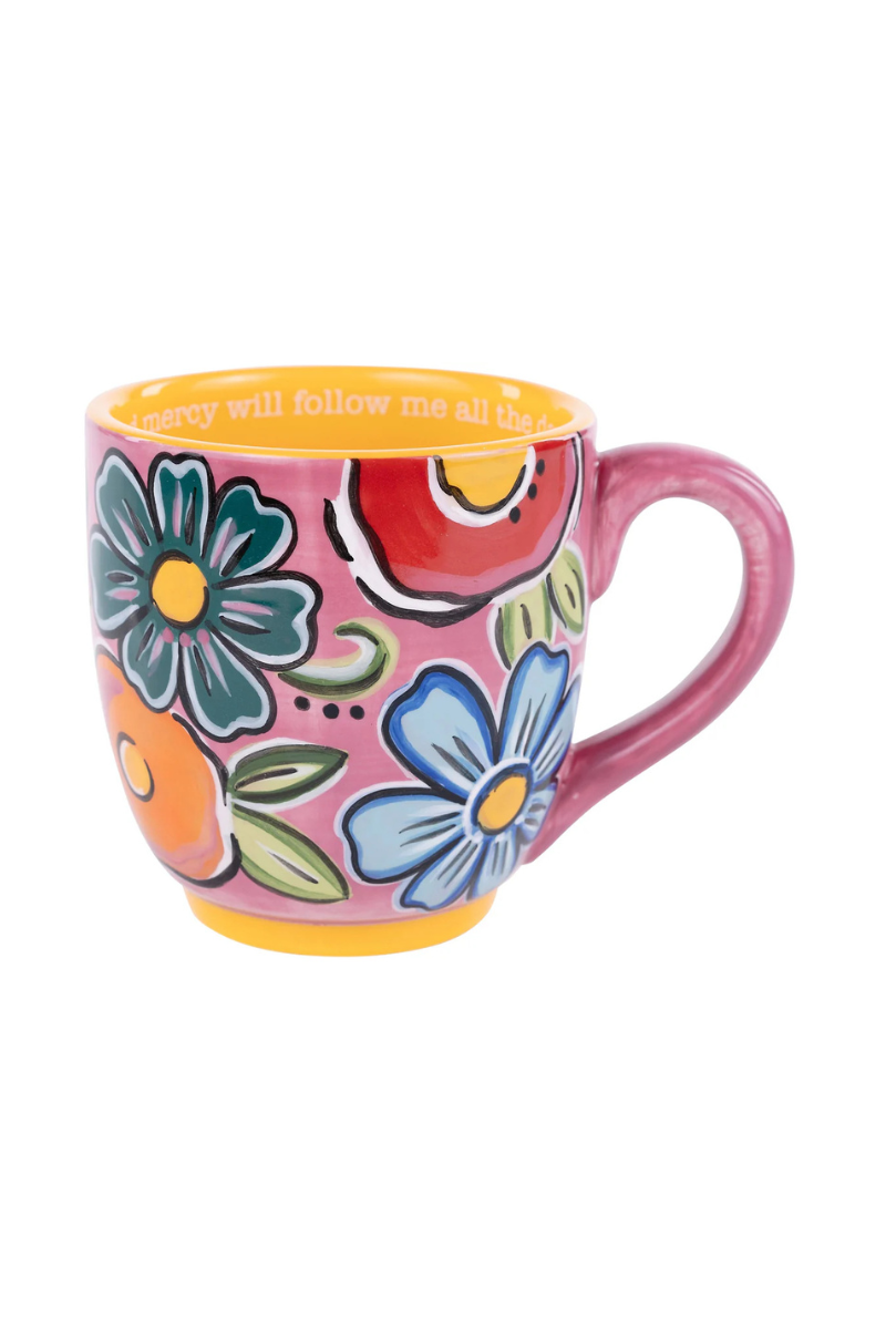 Goodness Mercy Floral Mug