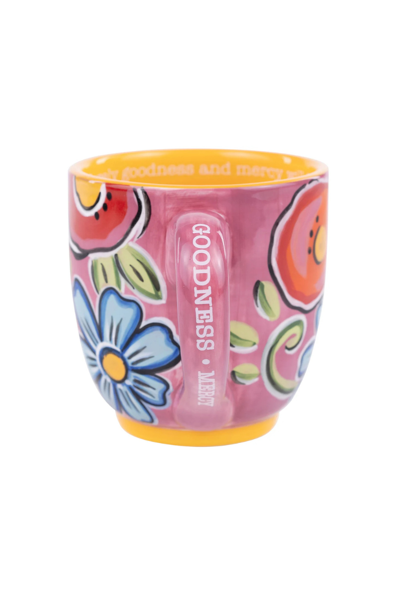 Goodness Mercy Floral Mug