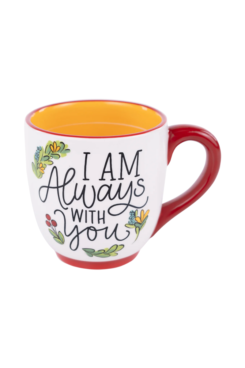 I Am Always With You Red Bird Wreath Mug