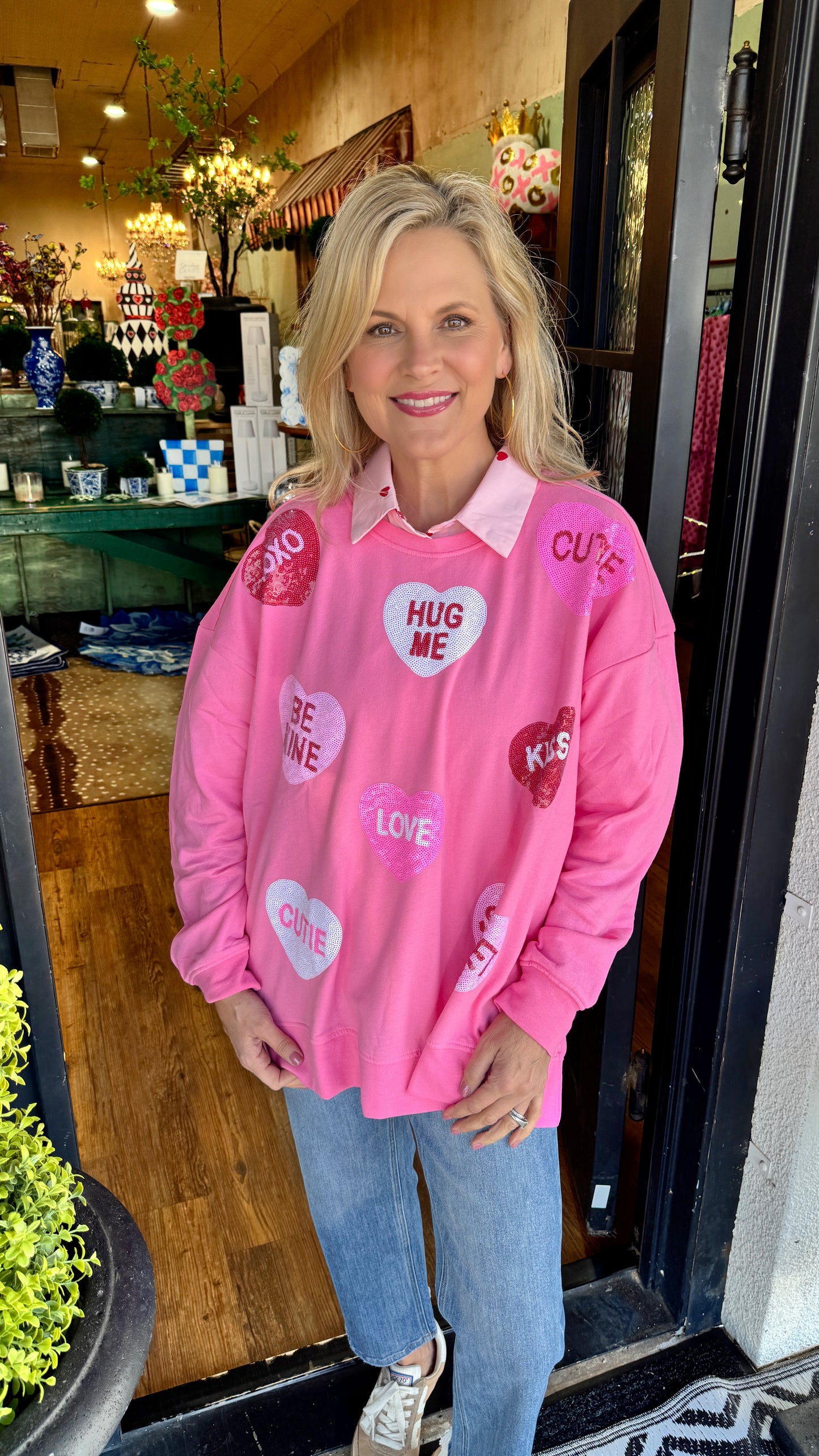 Pink Valentine's Sparkle Sweatshirt