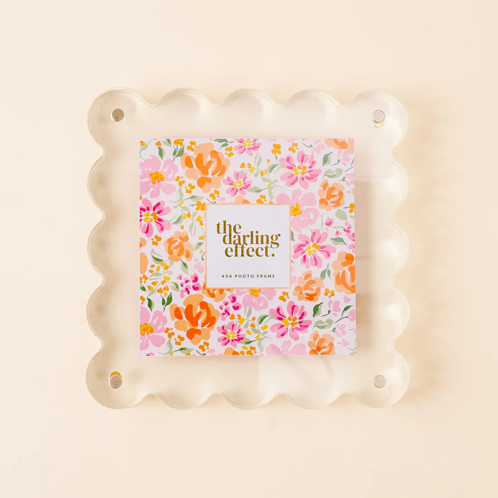 Square Scalloped Acrylic Frame - Clear