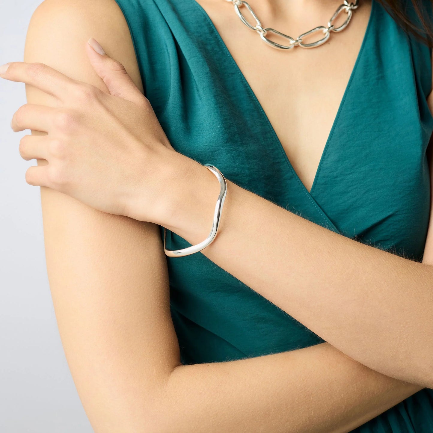 Wave Bangle - Silver