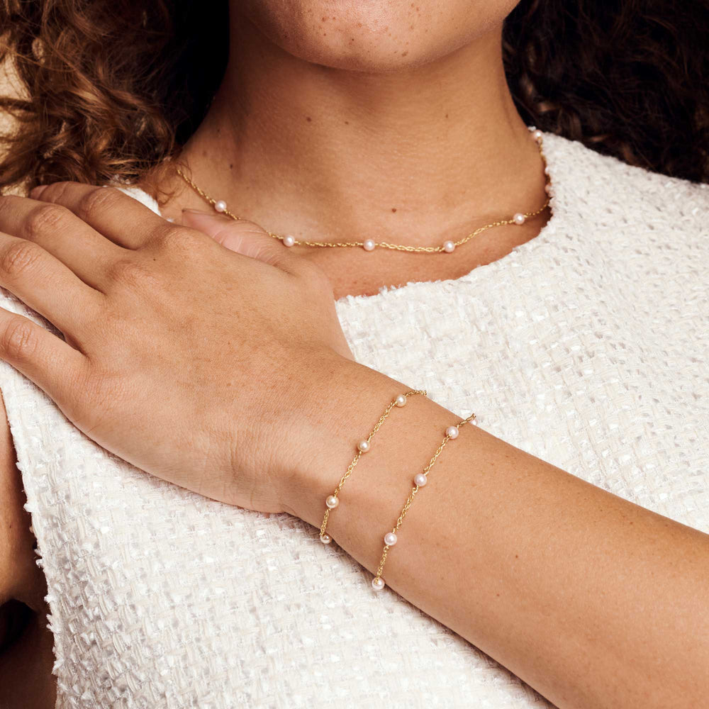 The Pink Delicate Bracelet - Gold - Pink Pearl - OS