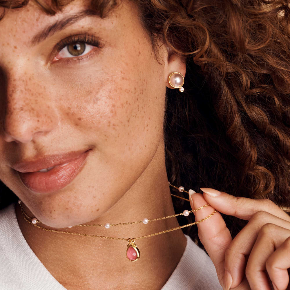 The Pink Stud - Gold - Pink Pearl - OS