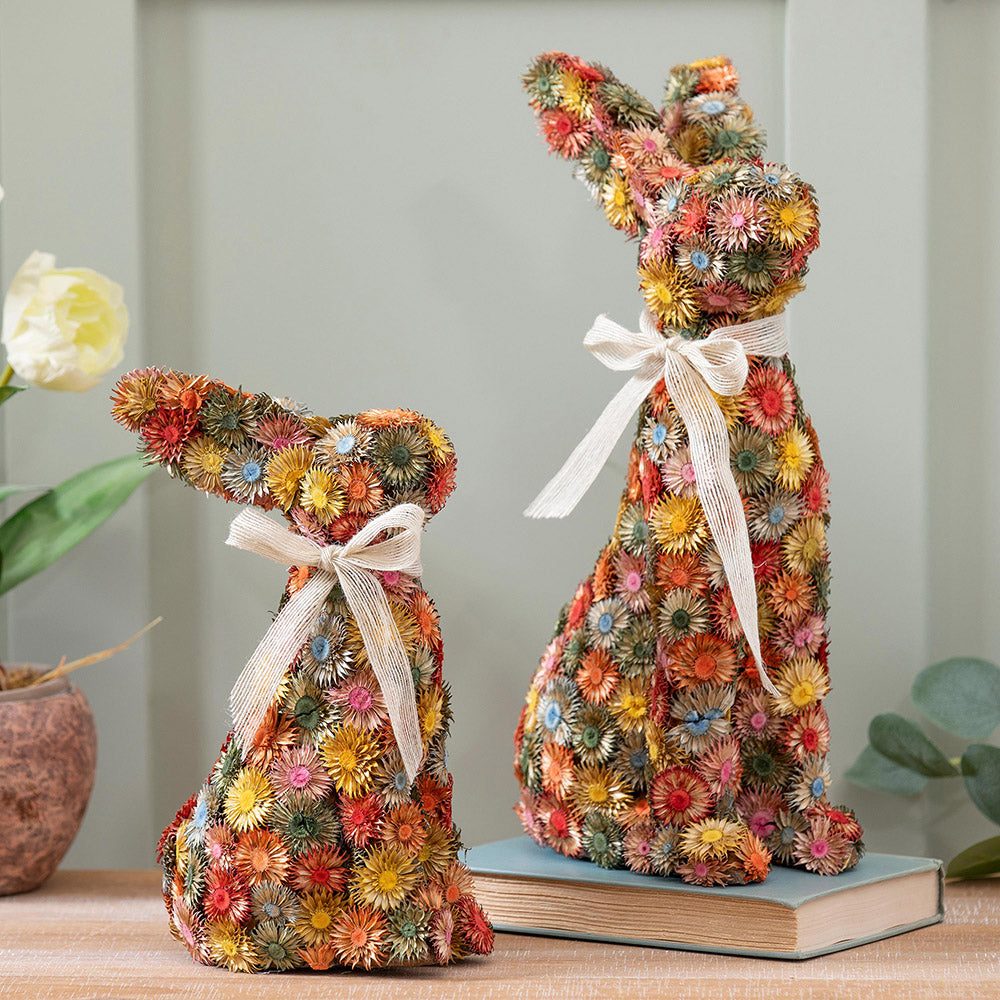 Easter Bunny Dried Floral Decor 16"