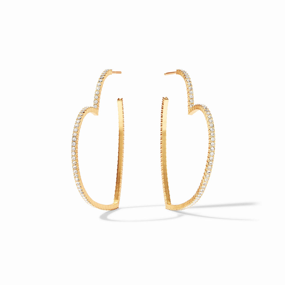 
                  
                    Esme Heart Pave Hoop - Gold
                  
                