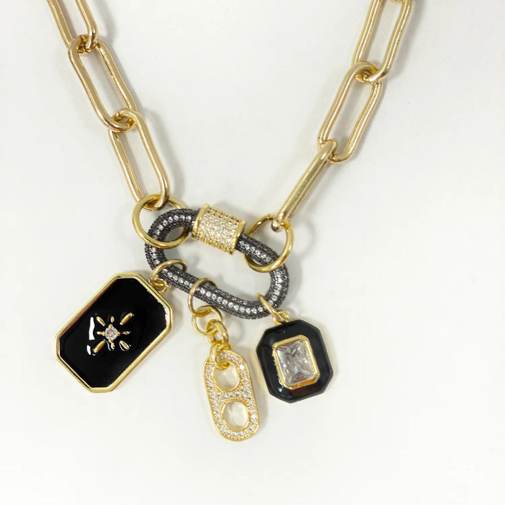 Rhode Collection Black Carabiner Necklace- Coastal Grit