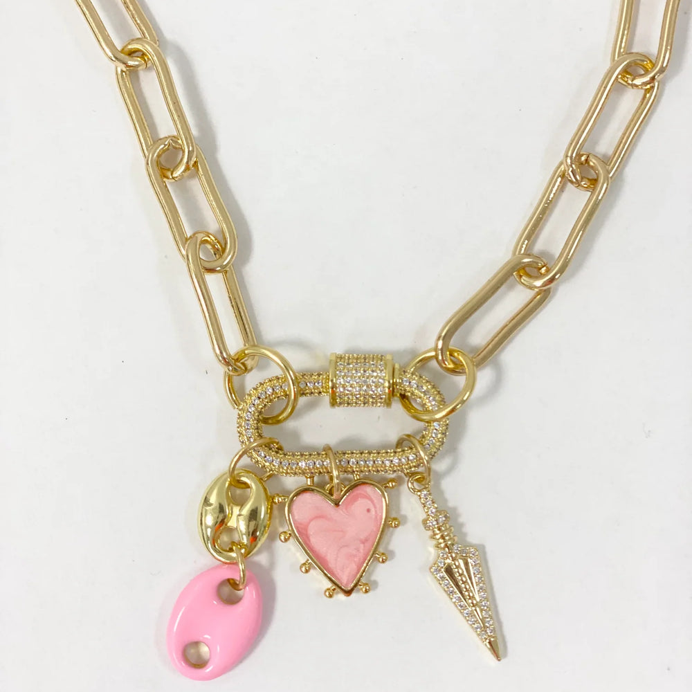 Rhode Collection Gold Carabiner Necklace- Coastal Grit