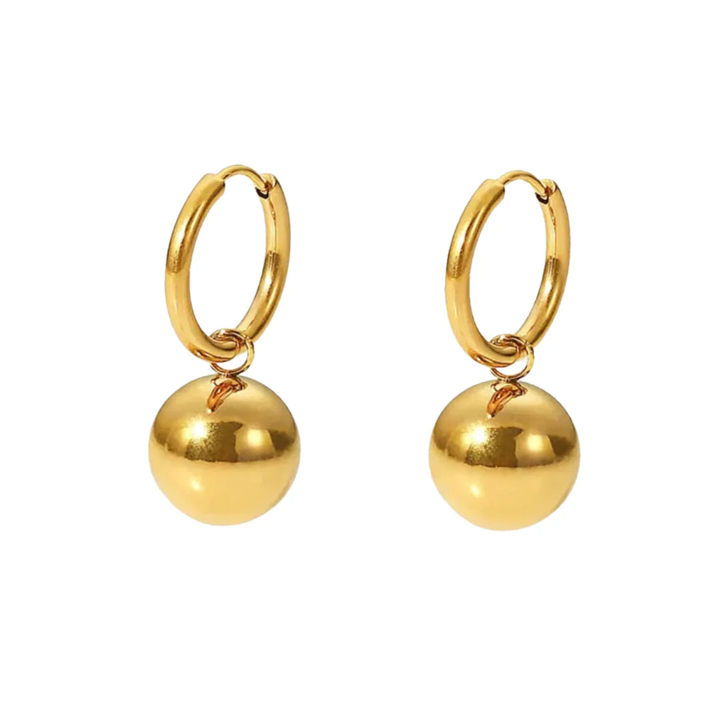 Gold Ball Huggie Hoop Earrings