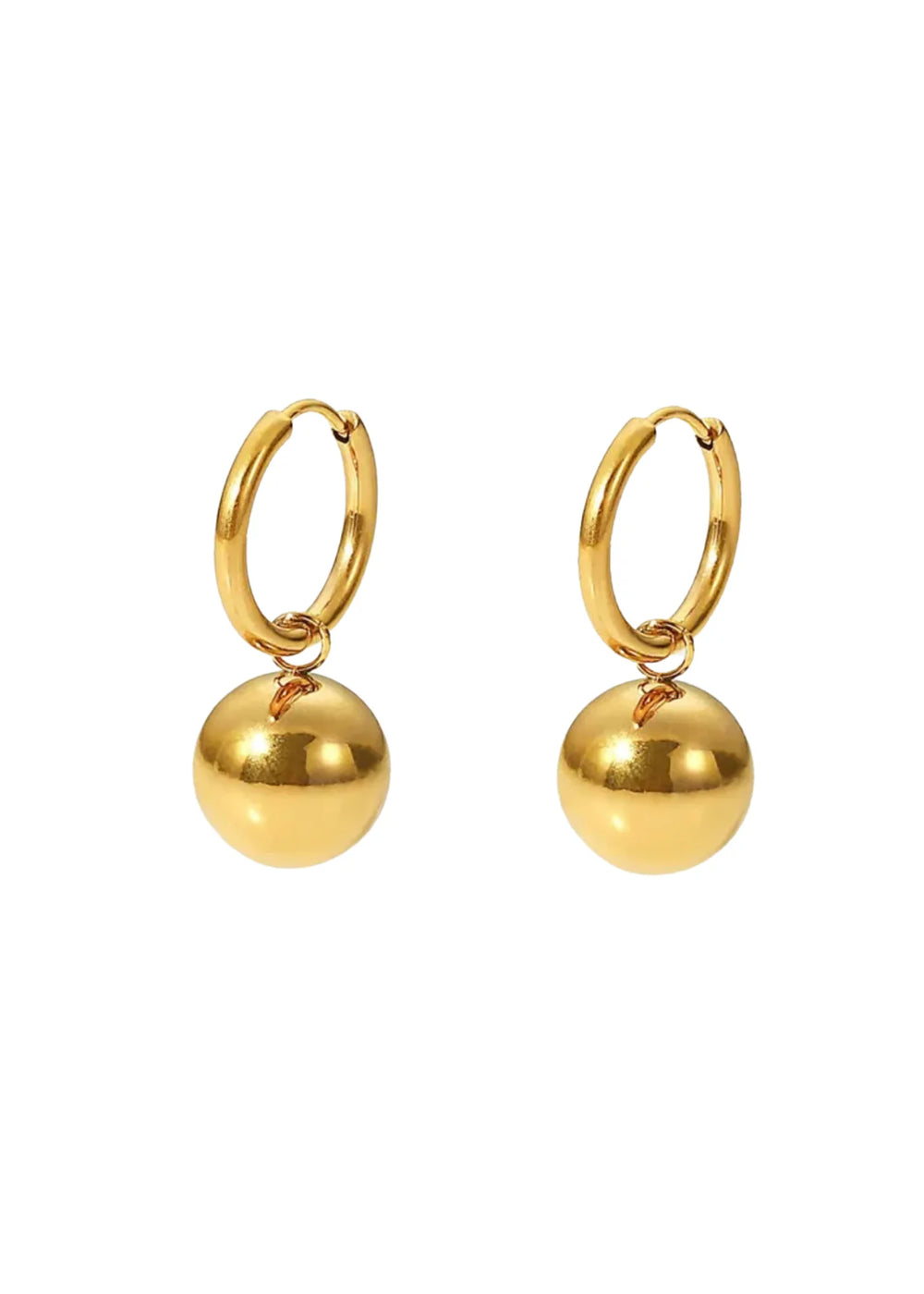 Gold Ball Huggie Hoop Earrings